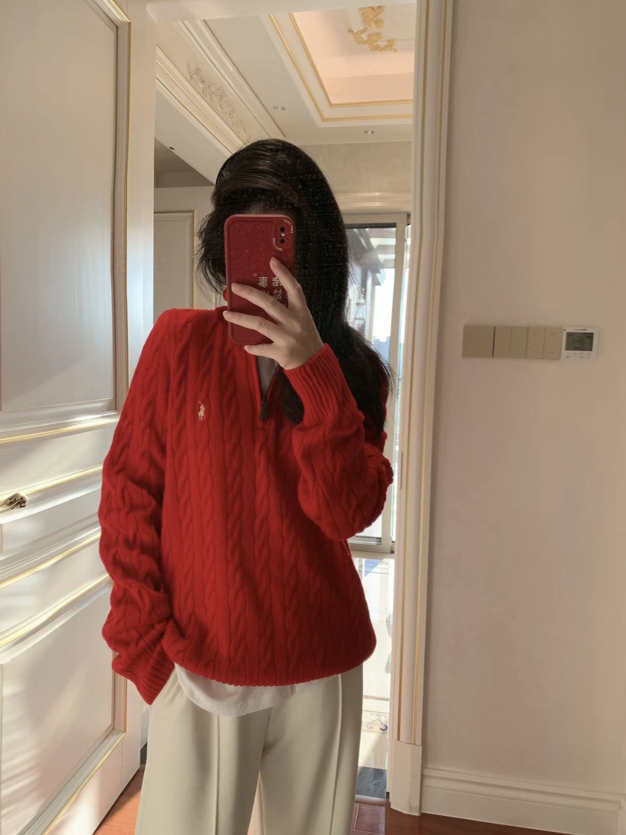Quality woolen cashmere sweater with zipper for men and women