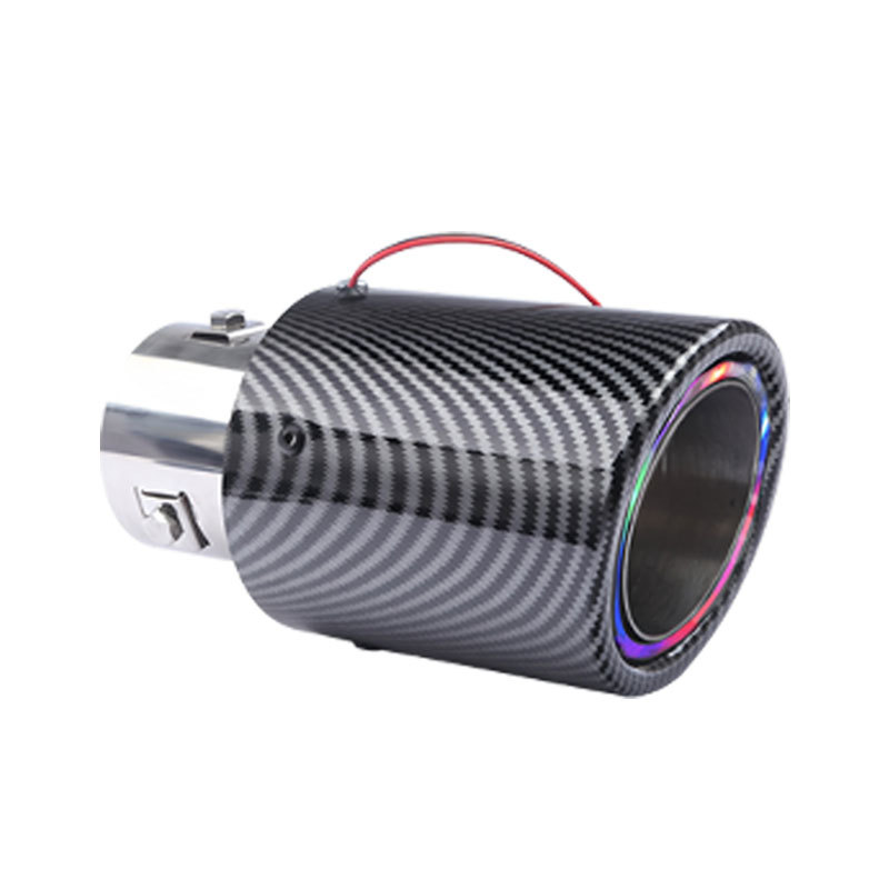 Qìchē Water Transfer Printing Luminous Tail Throat 2.5 inch with LED Exhaust Pipe (Exhaust pipe) - curled-edge-color