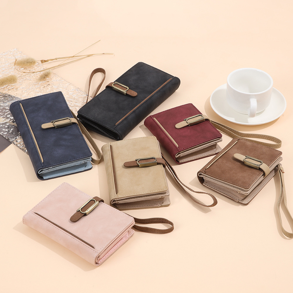 Women's Solid Color Pu Leather Buckle Wallets display picture 5