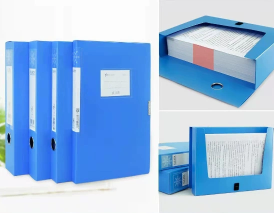 Guangbo 20/35/55/75/100mMMA4 High -grade Plastic Office File File Box File Box Data Box Blue