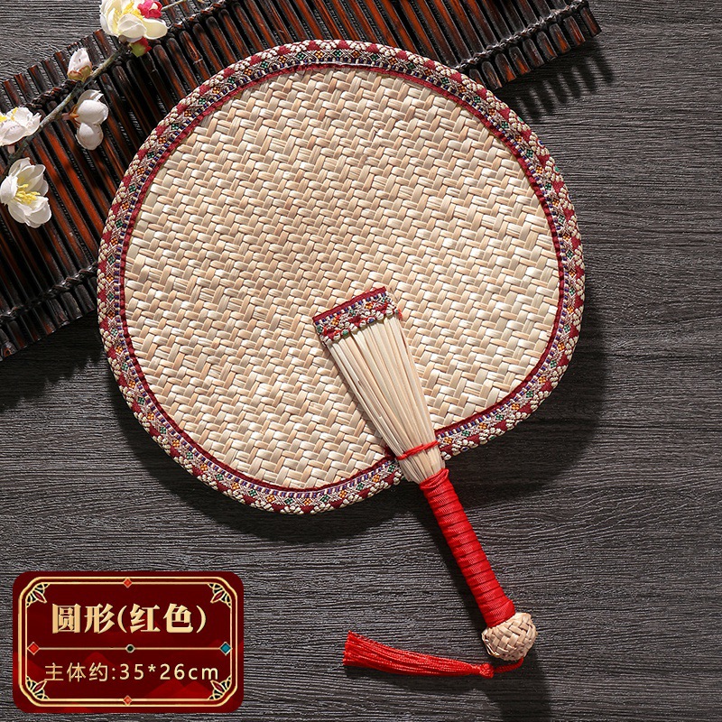 Ventilador Ventilador grande de verano Ventilador de manivela para niños Ventilador de plátano pequeño repelente de mosquitos para bebés anticuado tejido a mano de verano