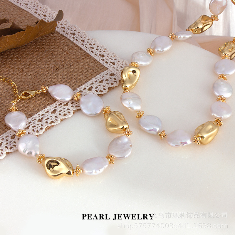 fashionable organic bracelet from pearl