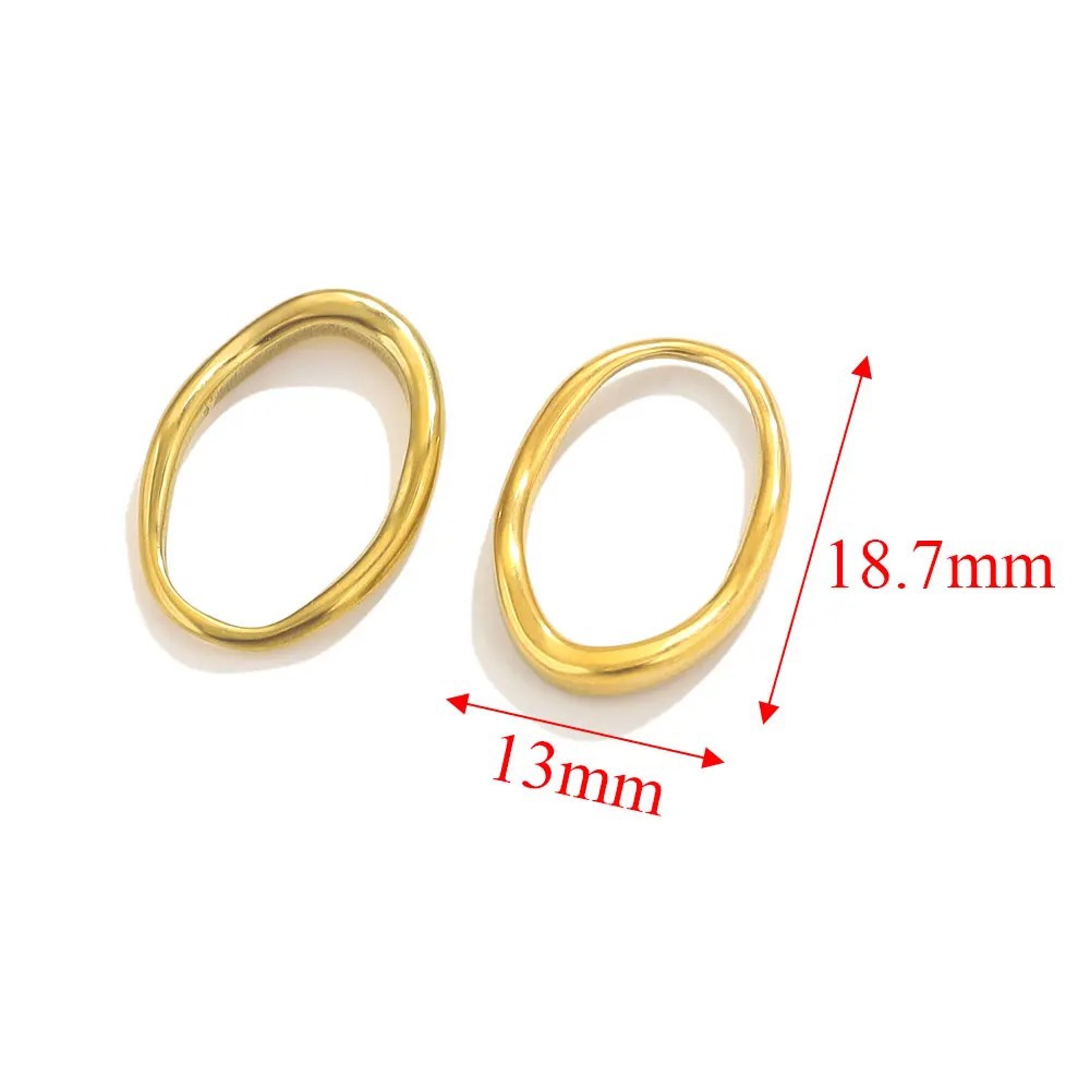 Acero inoxidable transfronterizo 18K frío INS estilo simple irregular redondo conjunto de cadena de bricolaje accesorios