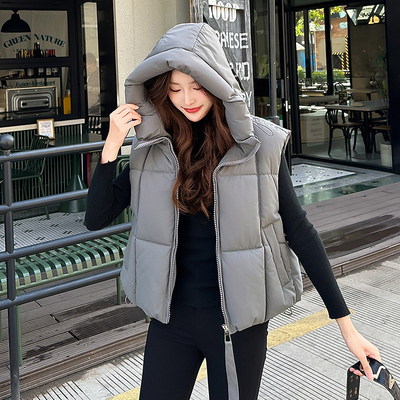 2025 otoño y invierno nuevo chaleco de algodón plumado de mujer comercio exterior corto estilo coreano chaleco suelto chaleco de caballo abrazadera ropa abrigo image 11