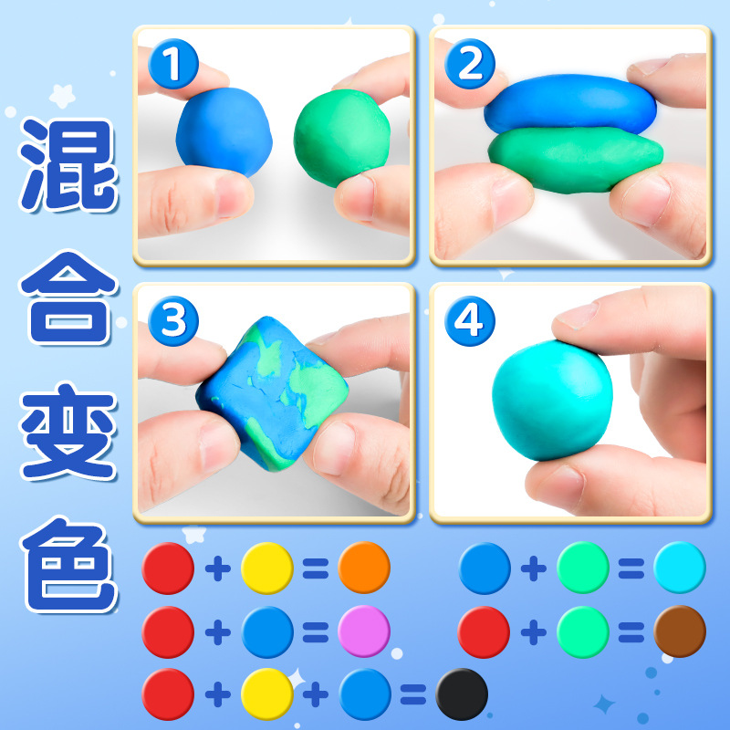 Caja de color cambiante adhesivo dibujado caucho plástico moldeable tipo dibujos animados caucho blando caucho plástico