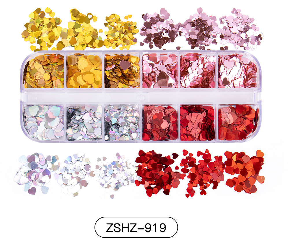 30g Weight Nail Decoration Accessories Nail Supplies See detail page-[15 Books in a Box] Rainbow Horse Keychain Box Quantity Sequin Material Square, Moon, Heart Shape Pattern Simple Style Style Hot 12 Nail Art Too Small Sequins Nail Art Jewelry For Valentine's Day Ultra-Thin Nail Sticker Wholesale 20