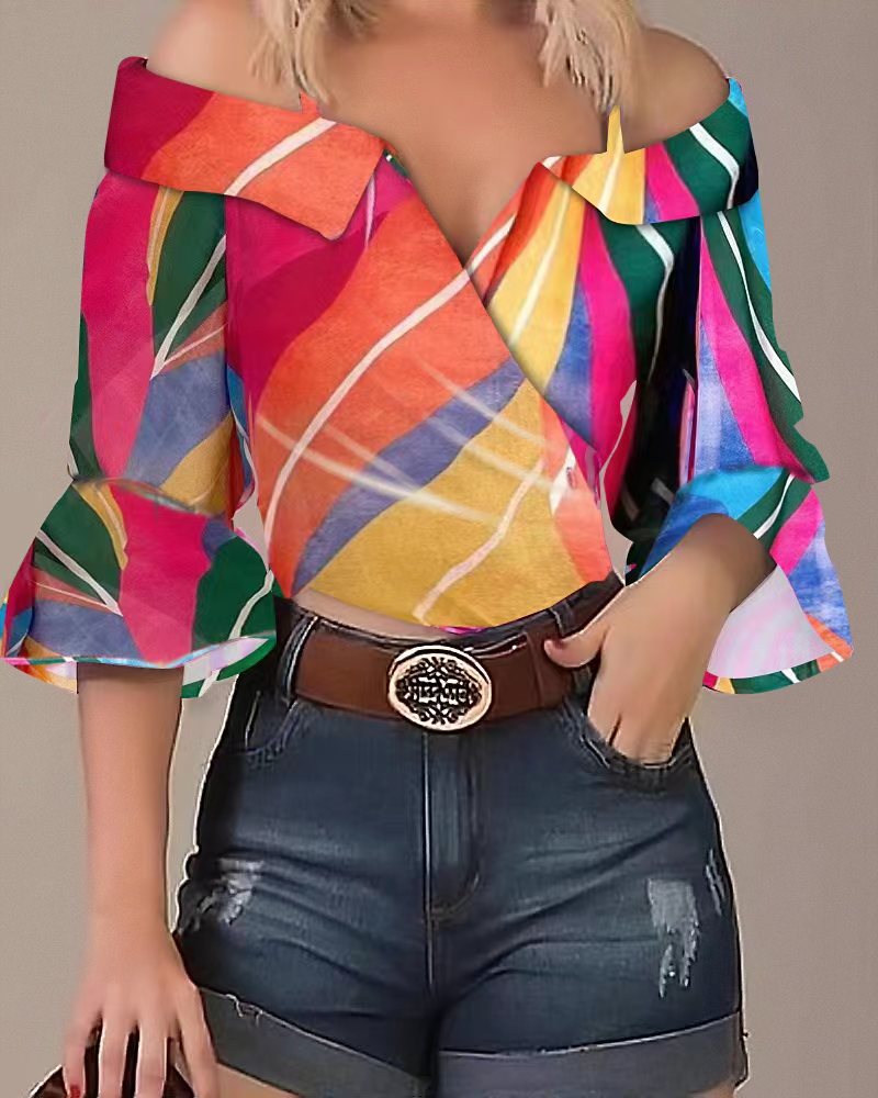 Vintage Style Style Wholesale Women's Vintage Style Printing Blouses