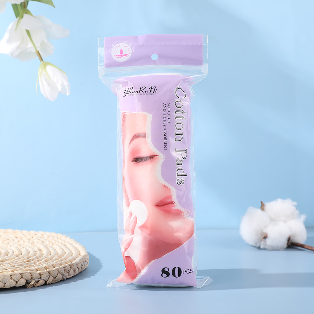 Transfronterizo redondo sin pellizco de algodón húmedo portátil desechable algodón desmaquillaje absorbente de agua de paquete grande espeso algodón de cuidado de la piel