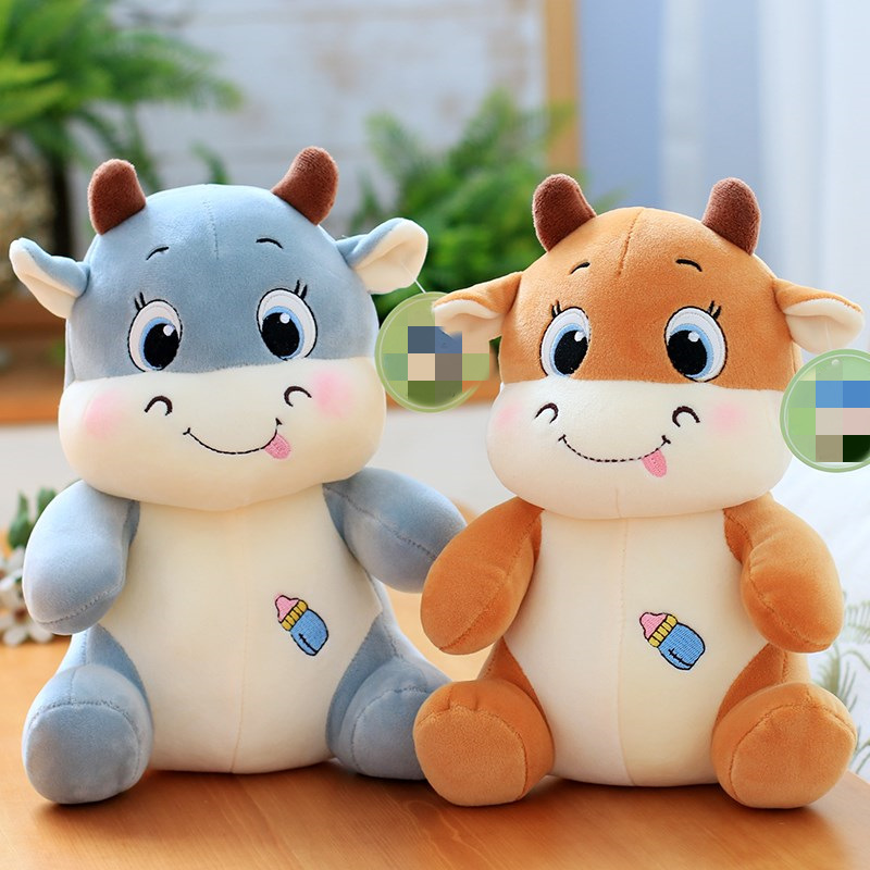 Doll machine doll bull Year of the Ox mascot plush toy doll doll annual event gift wholesale