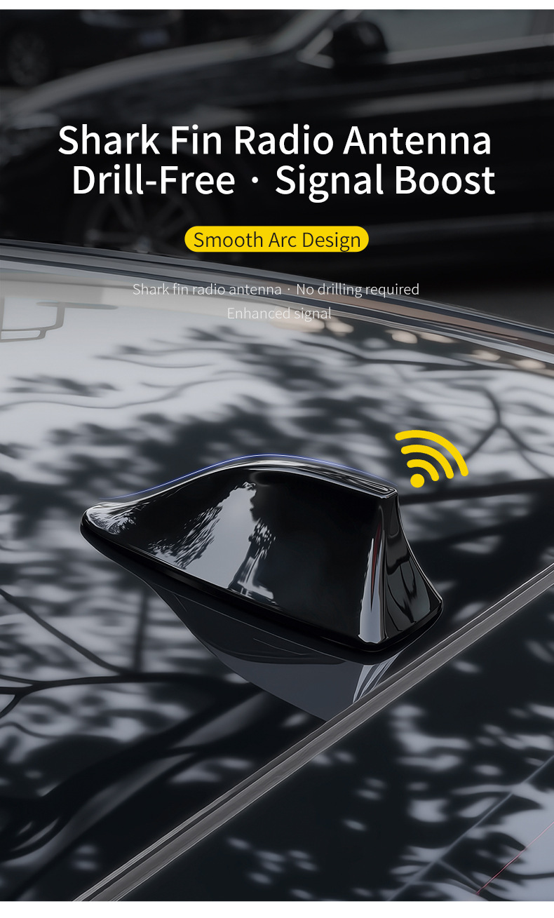 Cross-Border Hot-Selling Universal Car Shark Fin Antenna Roof Decoration, No-Drill Installation, Built-In Chip, Direct Sales from the Manufacturer