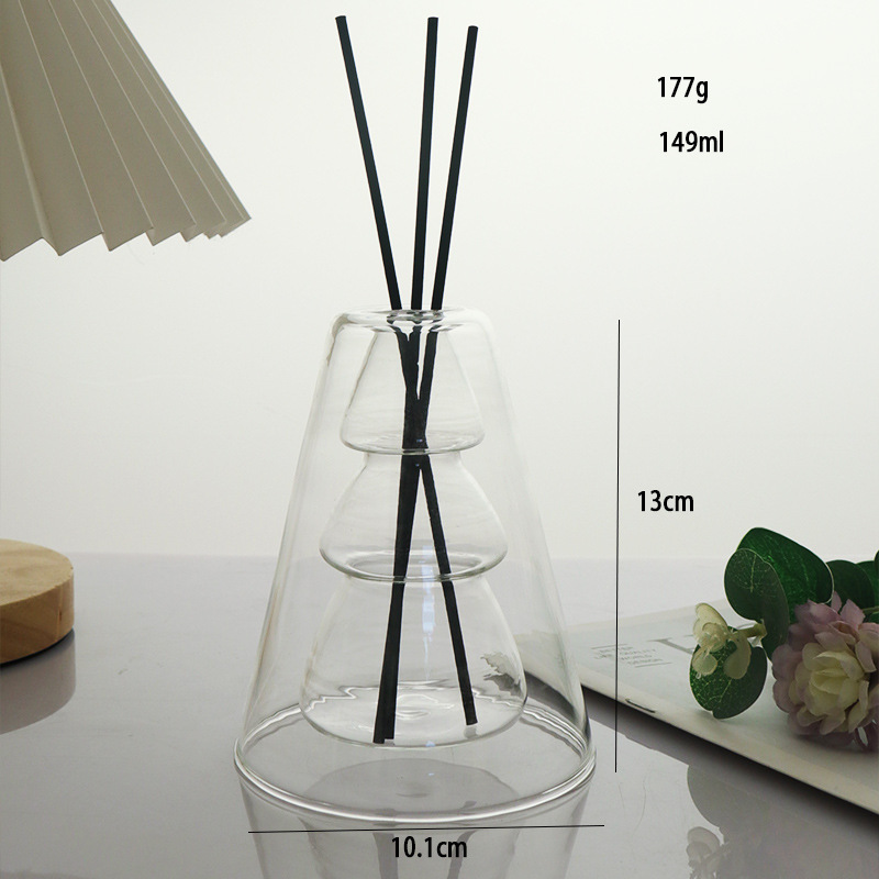 Triángulo exterior, árbol de Navidad interior, transparente, tres varillas de aromaterapia