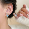 Sophisticated universal rabbit, zirconium, small design advanced demi-season earrings, trend of season