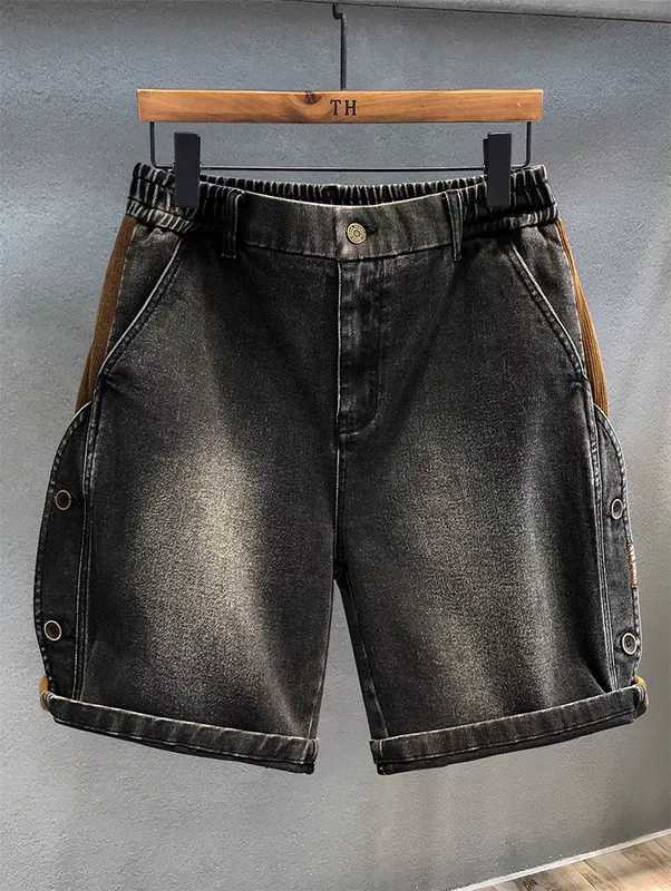 Летняя ретро джинсовая юбка, мужскиеуниверсальные шорты для учащихся начальной школы, брюки, американский стиль, корейский стиль, свободный прямой крой