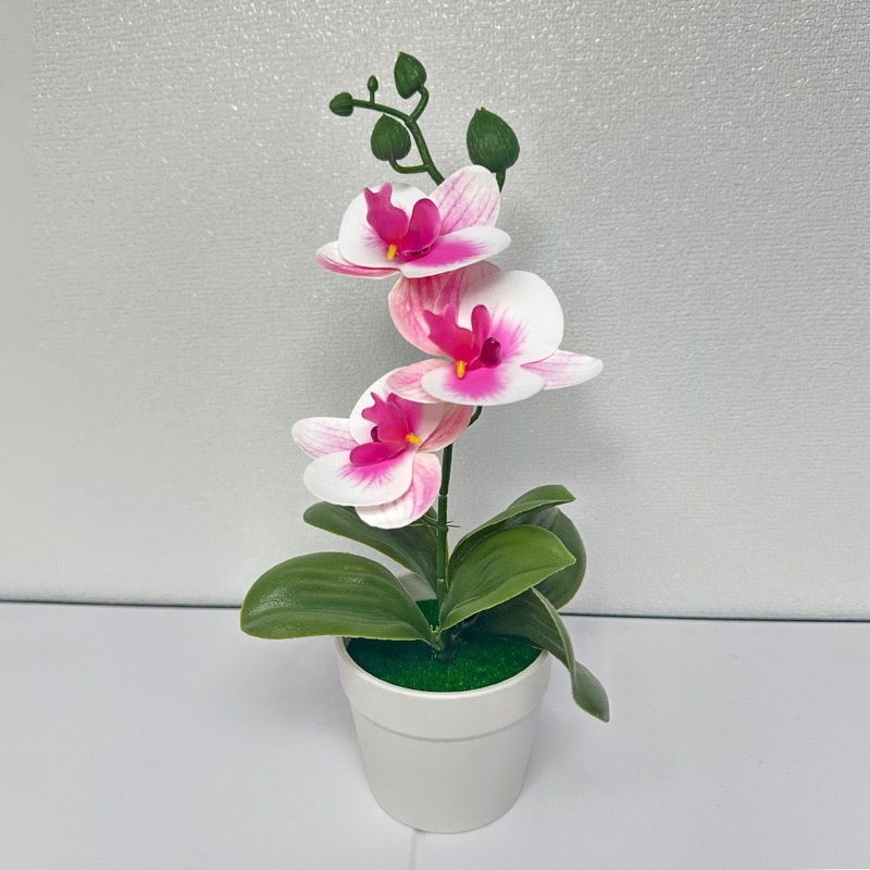 クロスボーダーのシミュレーション胡蝶蘭盆栽花付きデスクトップ装飾プラスチック造花盆栽撮影植木鉢置物花頭|undefined