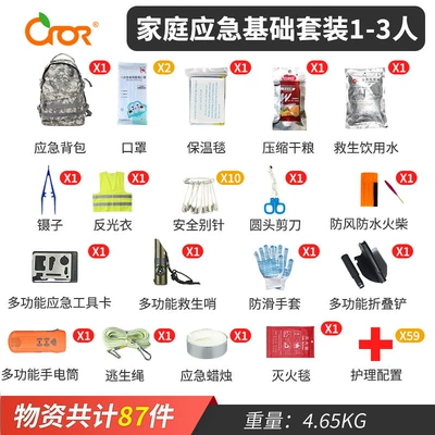 Earthquake Emergency Rescue Package Civil Defense Combat Readiness Emergency Material Reserve Package Disaster Prevention Civil Defense Outdoor Rescue Equipment Bidding (Kempinq və səyahət) - tn-007a-disaster-prevention-emergency-kit