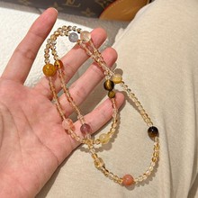 超强招财天然黄水晶金发晶三圈多宝手串时尚百搭水晶手饰高级感女