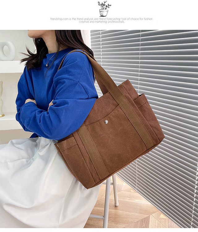Artistic and simple canvas bag, mother's bag, middle-aged work handbag, cloth bag, large-capacity shoulder bag, women's single-shoulder bag undefined