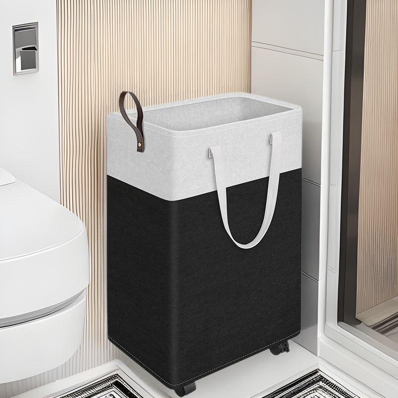 Cross-border Hot Selling Home Fabric Laundry Basket Clothes Storage Dirty Clothes Basket Yoga Mat Storage Basket with Wheels