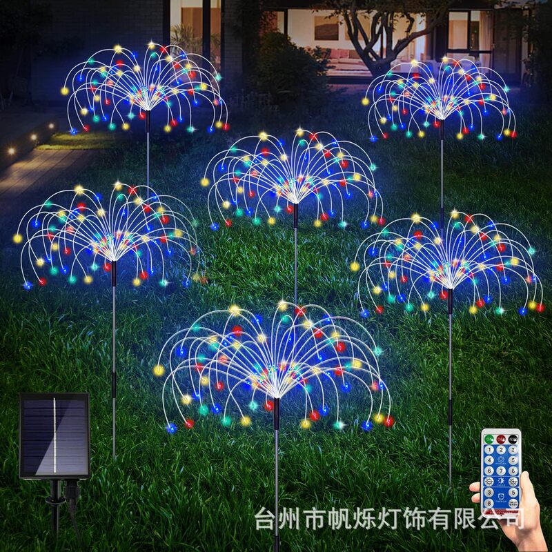 Solar Garden Fireworks Lights Outdoor Waterproof Courtyard Lawn Lights Dandelion Copper Wire Landscape Atmosphere Decoration