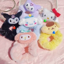 ins日系可爱卡通大耳狗库洛米发圈少女心毛绒大肠圈软妹学生发饰