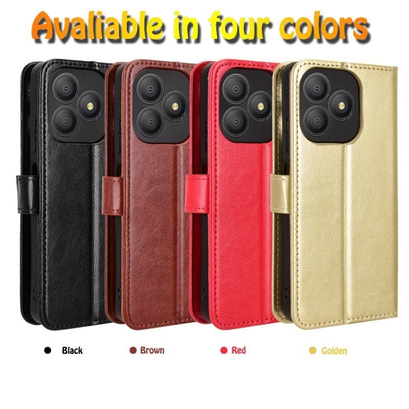 适用凌度Blackview Wave 9C手机壳疯马纹挂绳商务翻盖保护皮套外