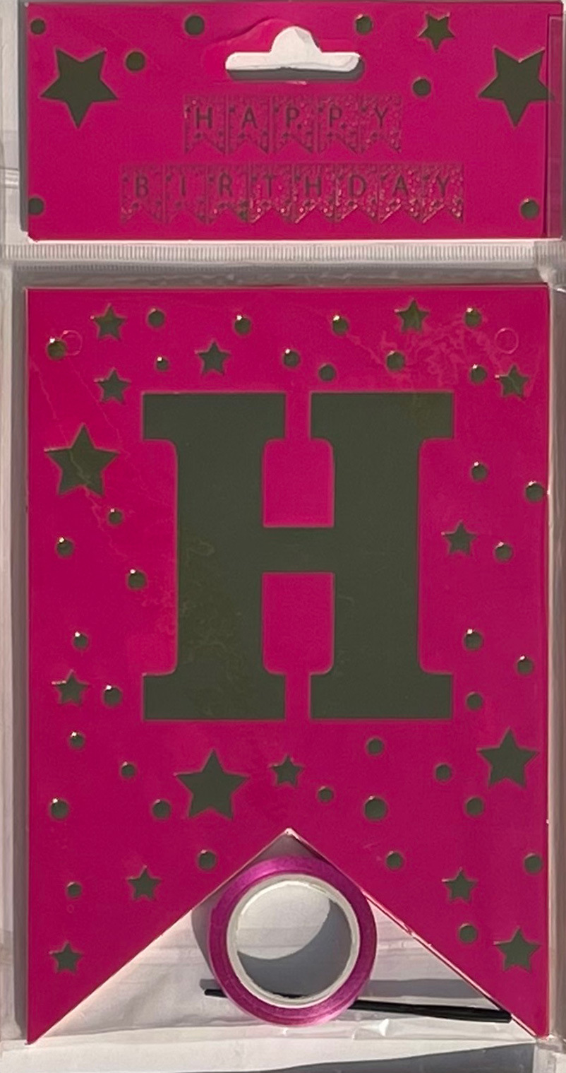 HAPPY BIRTHDAY fiesta de cumpleaños en inglés diseño diagonal de bandera de cola de mermaid letras banderas de color