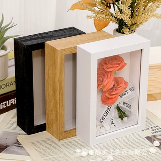 中空木质相框立体创意DIY手工干花标本摆台画框批发花艺展示镂空