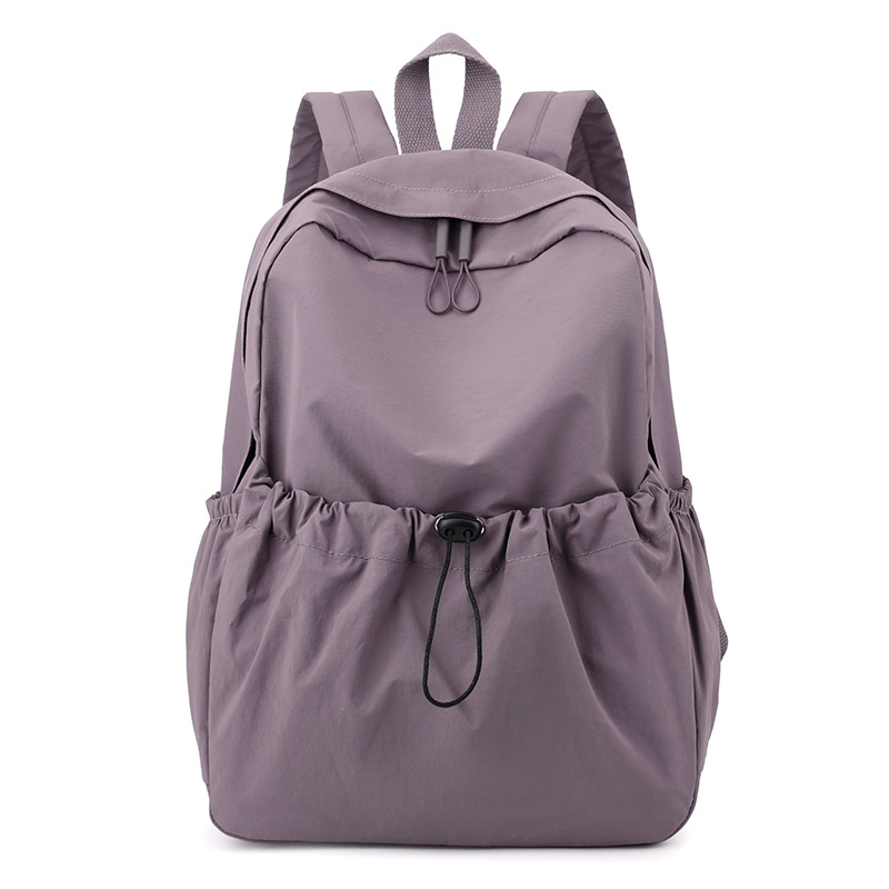 Mochila coreana de tela de nylon de color sólido, mochila de gran capacidad casual simple para estudiantes universitarios de ambos sexos, mochila ligera universal