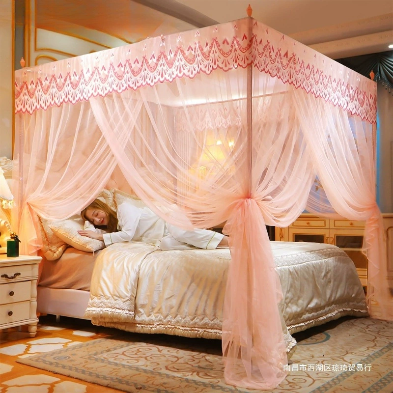 Трехдверная москитная сетка с усиленной рамой, зашифрованная и утолщенная сетка 1.62m ячеек, напольная бытовая сетка с дворцовым рисунком.