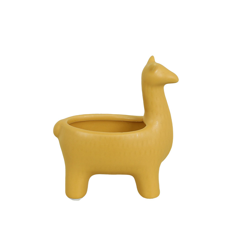 Decoración de cerámica de alpaca creativa y encantadora sala de estar almacenamiento estante de almacenamiento para la bandeja de llaves decoración del hogar