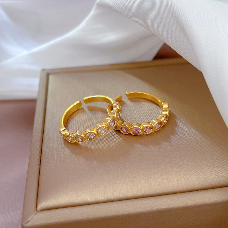 【 Real Gold Plating 】 Open Ring Simple Circle Personalized Ring Index Finger Ring Ring Ring Red Same Style Simple and_ipsvogv.com