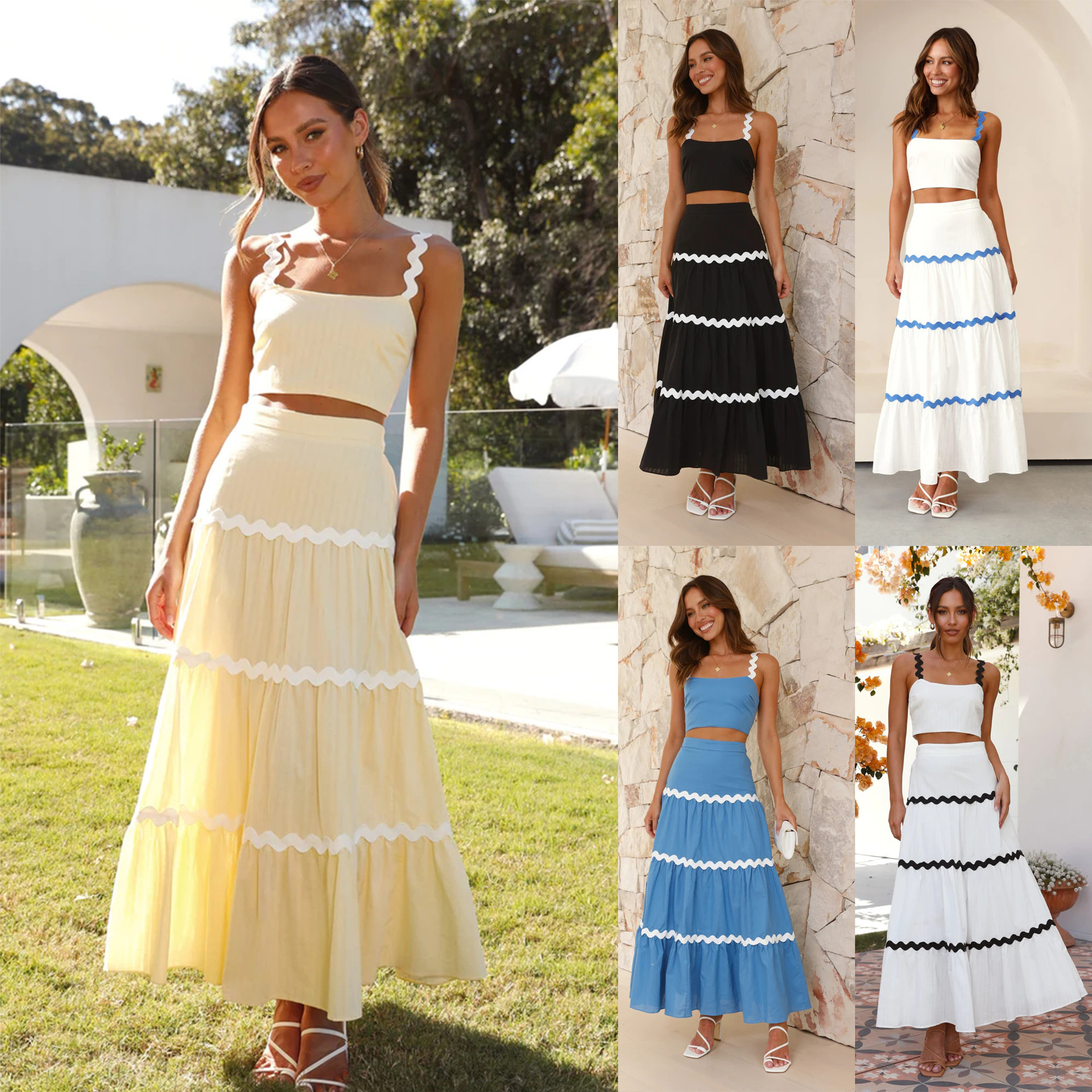 329g Weight Sleeveless Sleeve Length Spandex, Polyester Fabric Type Skirt Co-ord Set Sets Type 2 Pieces Set Quantity Daily Occasion U Neck Neckline Regular Fit Fit Type Solid Color Pattern Summer, Spring Season Women's Gender Preppy Style, Classic Style Style Daily Women's Preppy Style Classic Style Solid Color Spandex Polyester Skirt Co-ord Set Skirt Sets 1