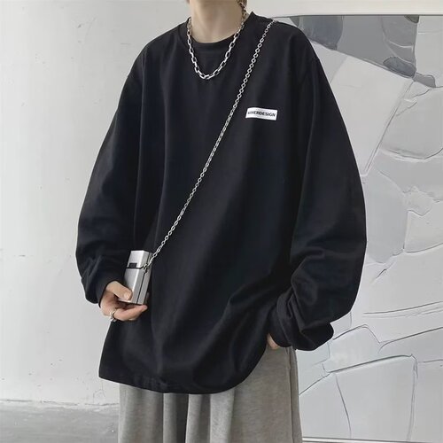 American Retro Long-Sleeve T-Shirt for Men - High-End Heavyweight Sweatshirt - Spring and Autumn  New Men's Basic Top Wholesale