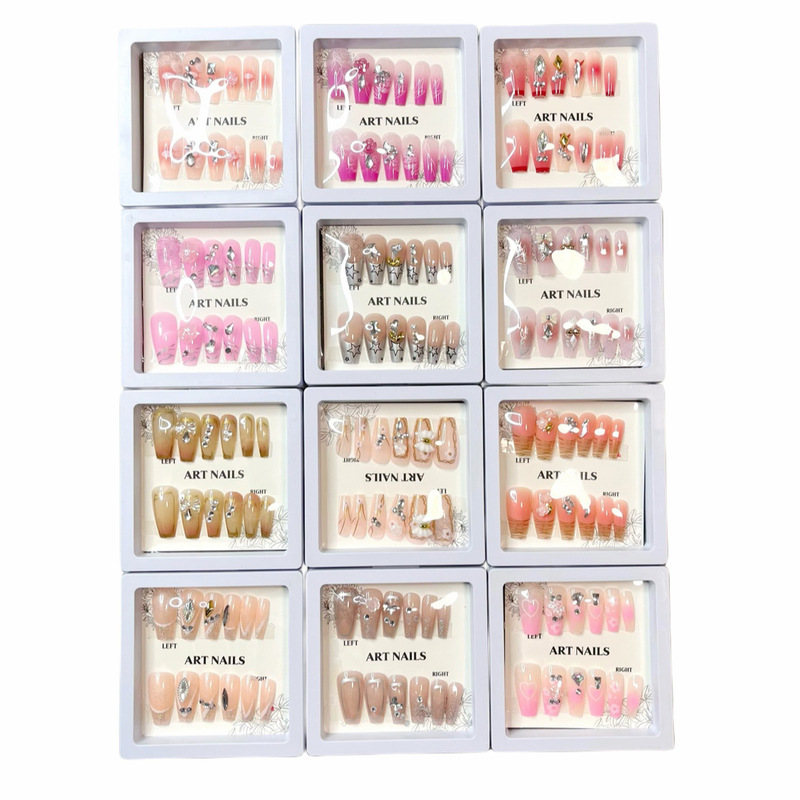 High-End New Product Manicure Wearable Nails Ballet Nails Diamond Style Wearable Nails Push-Type Fake Nail Patches