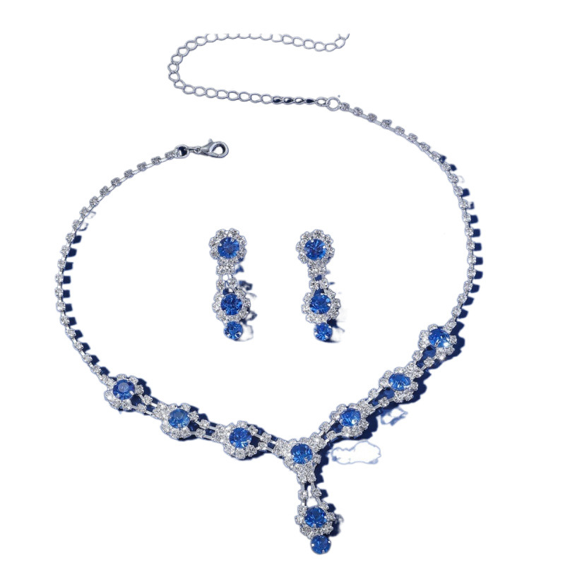 bridal jewelry necklace earrings jewelry set banquet dress necklace fashionable and versatile temperament accessories_voghion.com