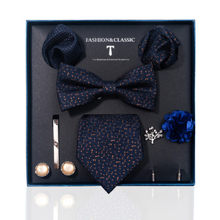 High-end wedding bridegroom tie pocket towel corsage gift box suit men's tie in stock wholesale
