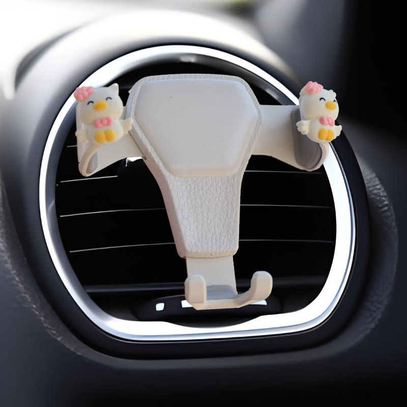 Clip de salida de aire de coche pequeño pato amarillo resina aromaterapia de coche perfume de coche adornos de dibujos animados accesorios de decoración suministros de coche