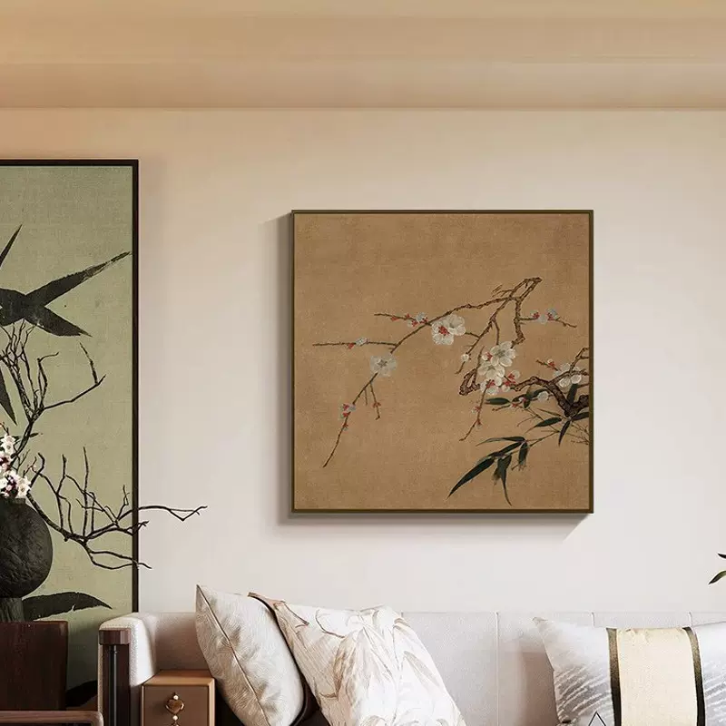 宋代美学花鸟装饰画复古禅意国风挂画新中式茶室办公室书房壁画