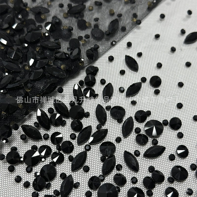 Tejido de malla de perforación caliente de mano pesada al por mayor comercio exterior transfronterizo ropa de moda de lujo tela de vestido
