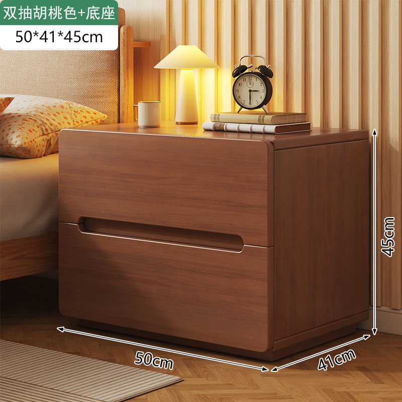 [원목생태보드] 더블서랍 월넛컬러 + 베이스 50cm