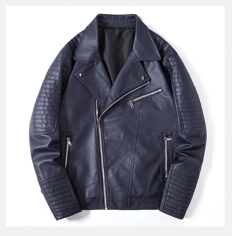 Men's Leather Jacket For Autumn, Casual Lapel Style For Men_voghion.com