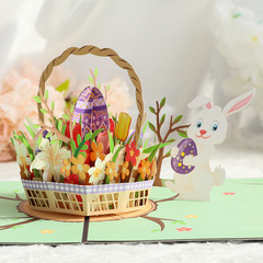 Cartoon Creative 3D Easter Card, Foreign Trade Easter Card, Gratitude Blessing Card, Business Gift Card, Easter Egg