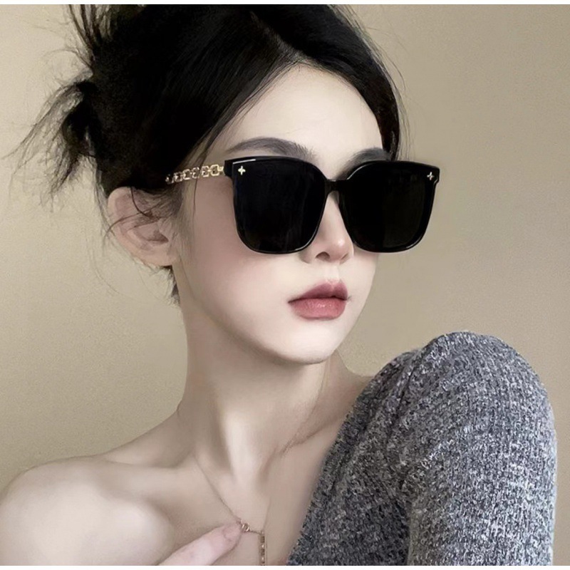 新しいサングラスの女性の高級感insネットの赤いサングラスの韓国版の大きいフレームはやせている丸い顔の潮のサングラスを現します。|undefined