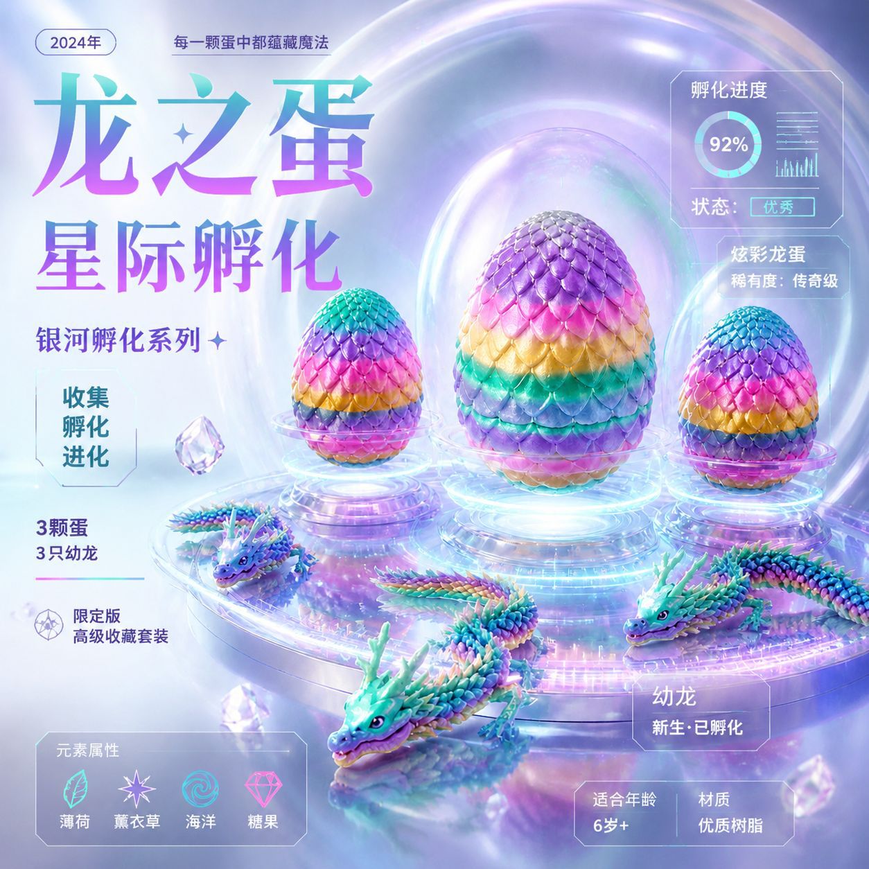 厂家3d打印中国龙摆件鱼缸造景神龙工艺品关节可活动玩具卡通炫彩