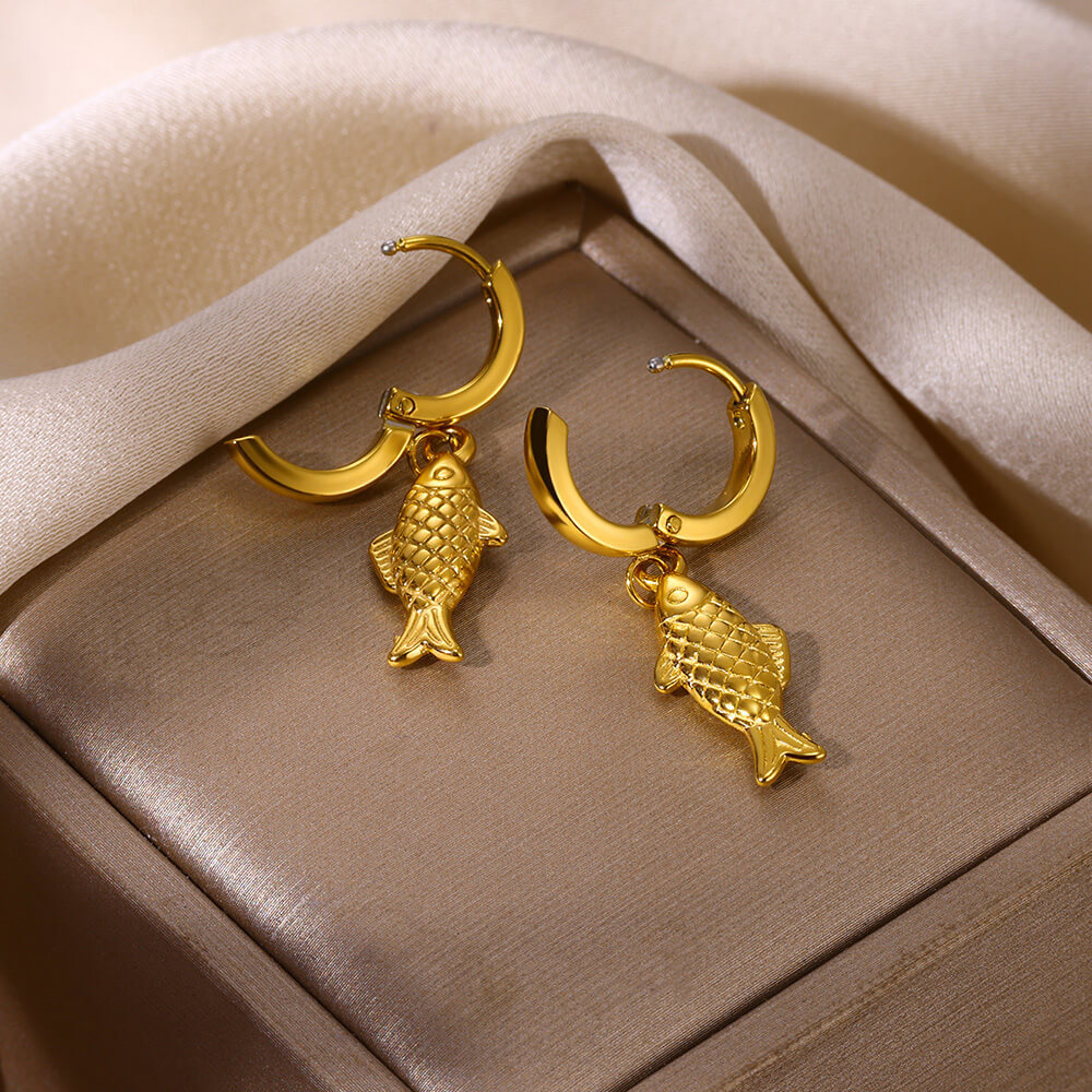 304 Stainless Steel Material Tortoise, Starfish, Hippocampus Pattern PVD Coated Real Gold Plated Tortoise Starfish Hippocampus 304 Stainless Steel Marine Style Modern Style Waterproof Non Tarnish Drop Earrings