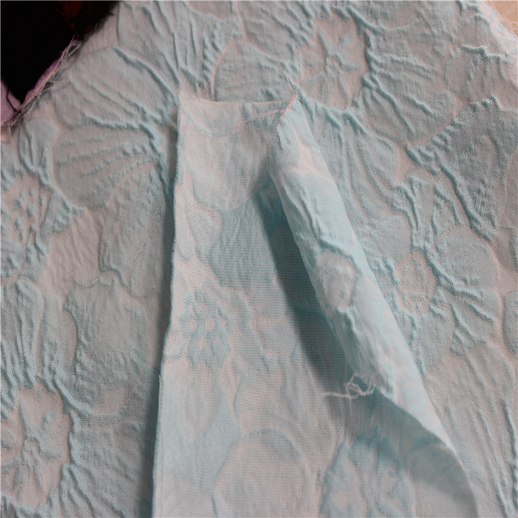 起皱百何花图案色织梭织提花布面料适用于服装装饰沙发鞋子