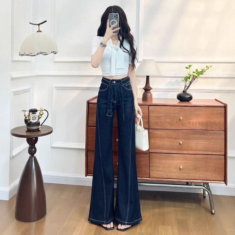 Designed Non-Leg-Hugging Flared Jeans for Women 2025 Autum New High-End Sexy Slim and Fashionable Slim Pants
