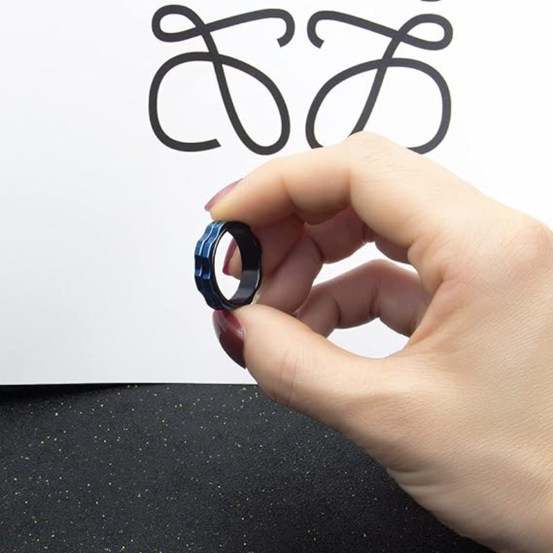 Titanium Steel Material Hip-Hop Geometric Solid Color Titanium Steel Men's Rings
