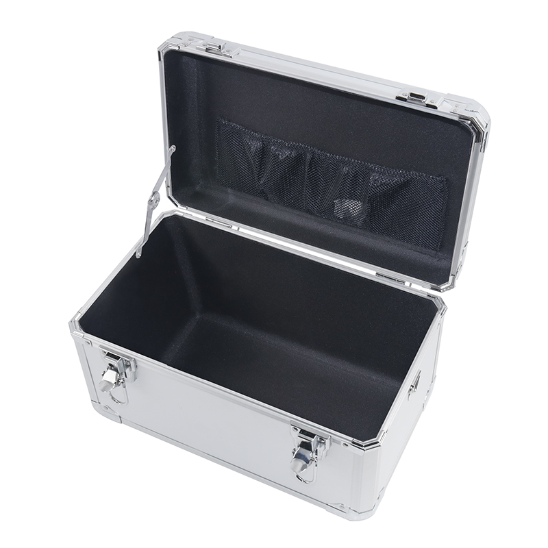 Caja de herramientas de aleación de aluminio Caja de mano pequeña Equipo Hardware de instrumentos Caja de almacenamiento multifuncional con cerradura Belleza