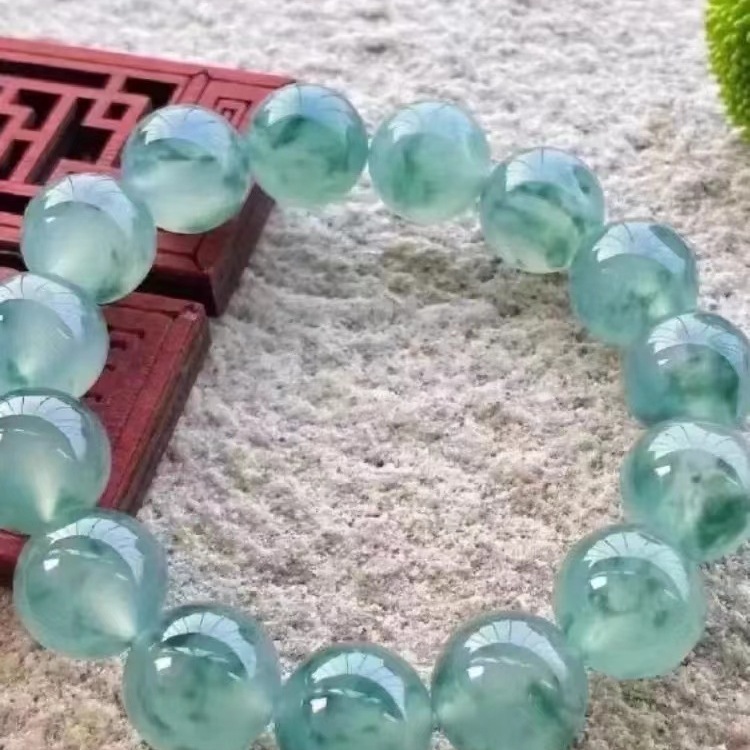グアテマラアイスオールドクレート翡翠ブレスレットフローティングブルーセーラーブレスレットアイスオールドクレートフローティングフラワー模造翡翠ギフトボックスガールフレンド用|undefined